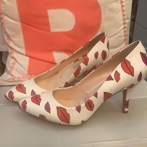 INC lip print heels
